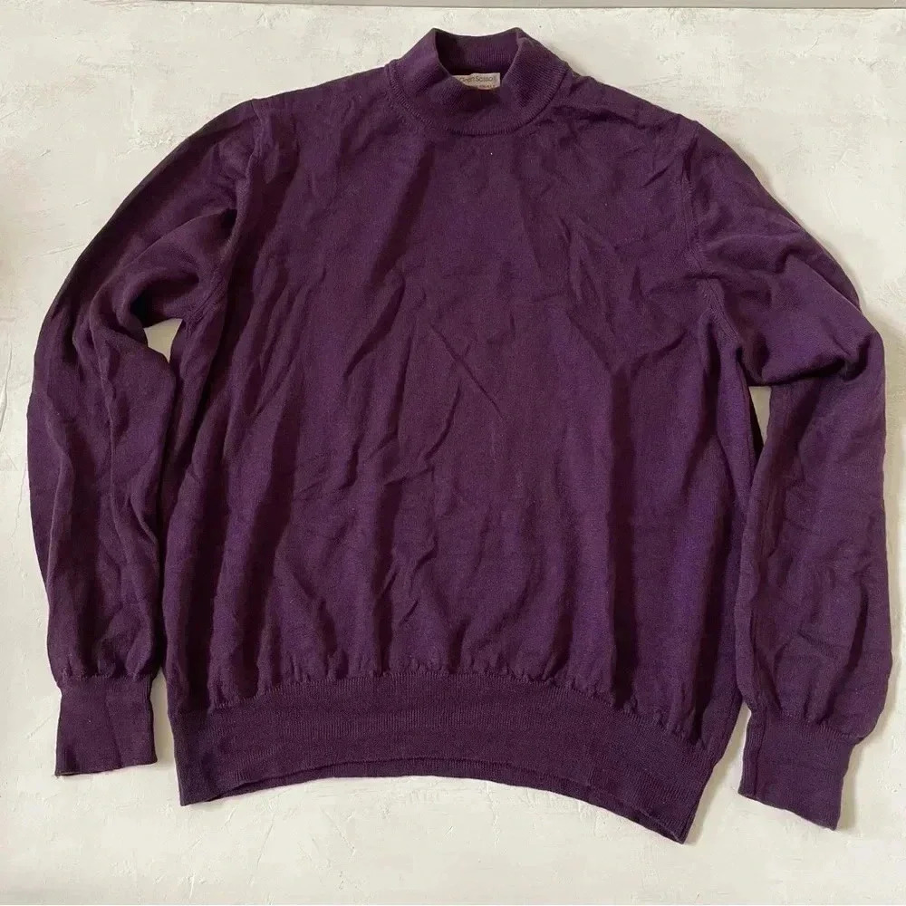 Gran Sasso For Mark Shale Purple Sweater Adult 100% Virgin Wool